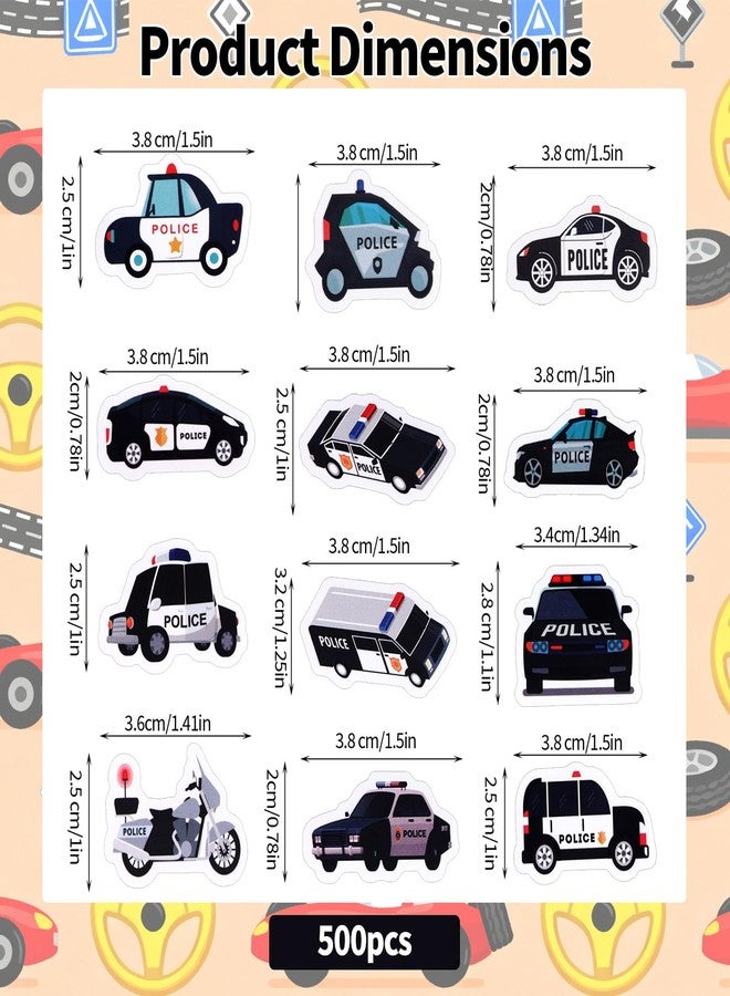 Penitue 500 Pcs Police Stickers Roll, Law Enforcement Patrol Car Themed Self-Adhesive Vehicle Decal for Kids Birthday Parties Decorations Classroom Rewards Scrapbooking Water Bottles & DIY Crafts - Image 2